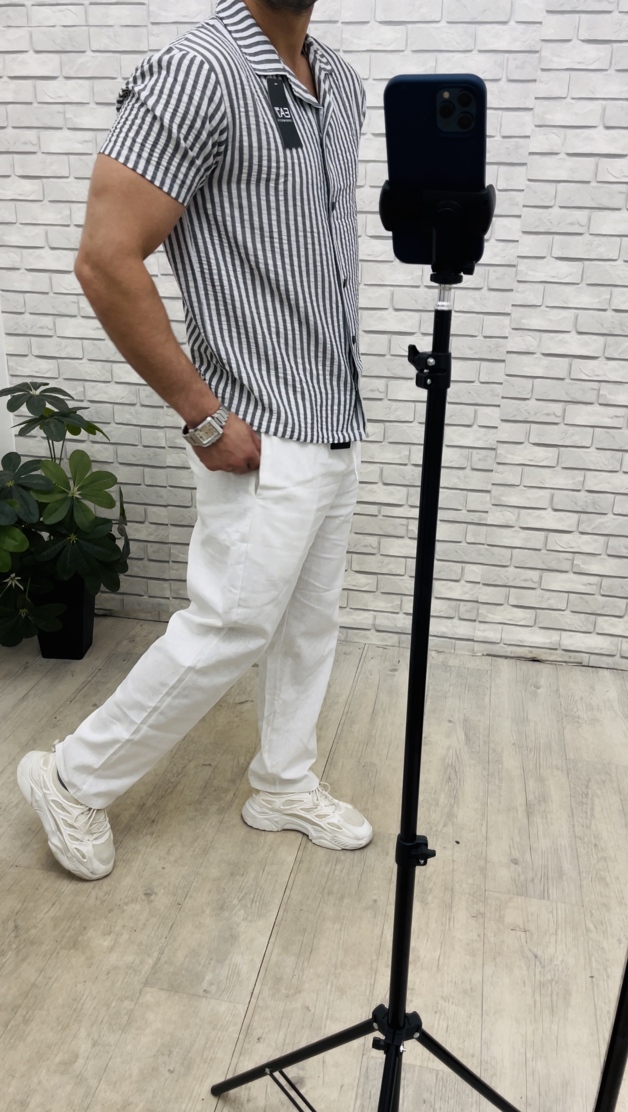 ensemble EA en lin a rayures - الصورة 5